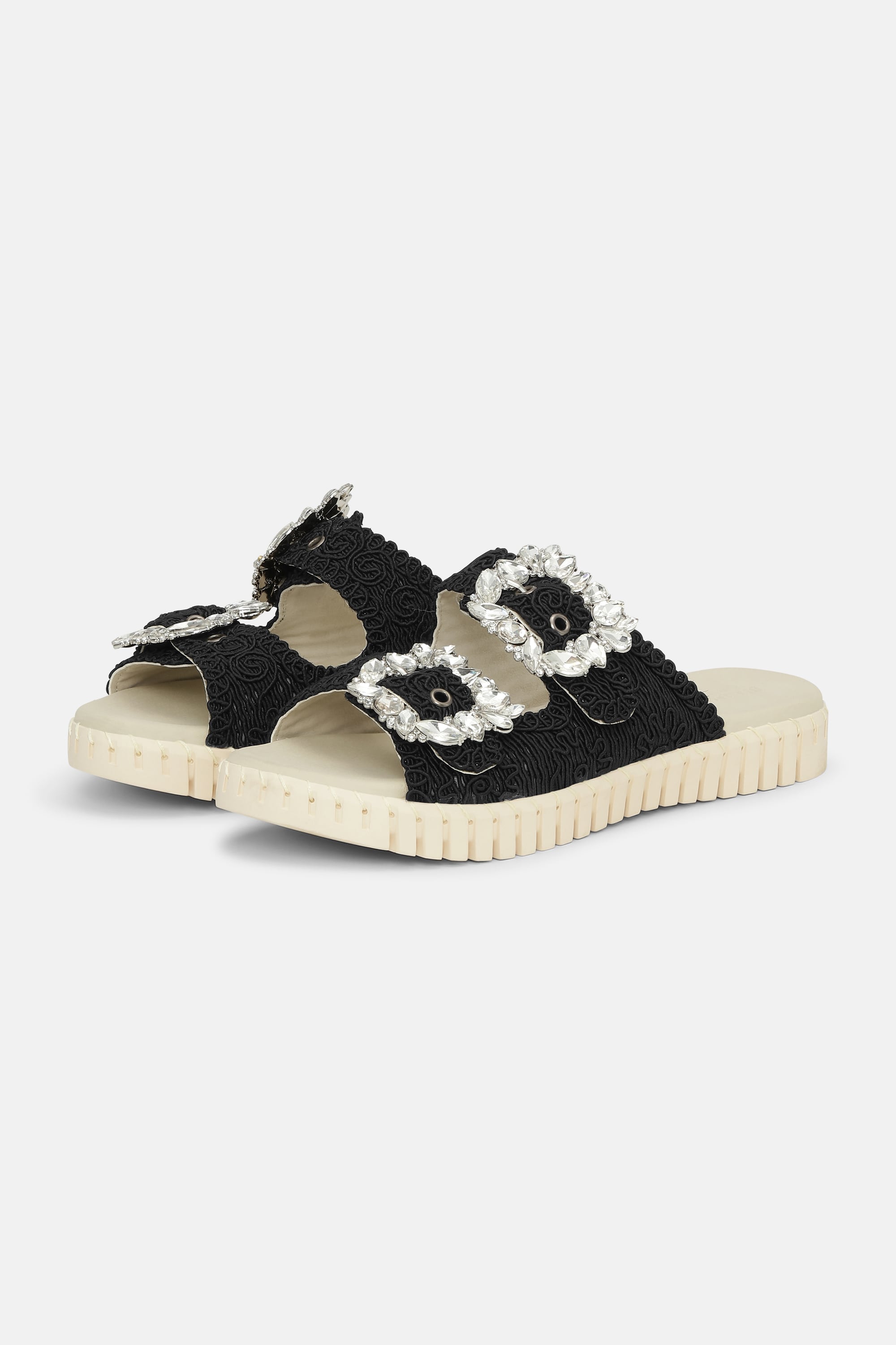 Tulip Sandal - Black Pearled Ivory